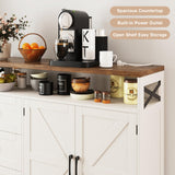 Befrases Farmhouse Buffet Cabinet with Drawers & Open Shelf, Sideboard with Storage, Kitchen Pantry Cabinet Hutch, Coffee Bar Station for Kitchen, Dining Room, Living Room, 47" L White Befrases