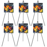 PUJIANG 6 Pack Easel for Display, Foldable Easel Stand, Metal Easels for Displaying Pictures, 63" Easels for Signs Wedding Poster Sign Holder, Art Easel for Painting with Case PUJIANG