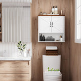 Mino Kesper Bathroom Wall Cabinet with Barn Doors, Wall Mounted Bathroom Storage Cabinet, Farmhouse Style, Adjustable Shelf, Wall Mounted, 23.6 x 7.9 x 23.9 Inches Mino Kesper