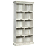 Sauder Barrister Lane Tall Bookcase/Book Shelf 10 Cube Cubby Storage Organizer, L: 35.55" x W: 13.5" x H: 75.04", White Plank Sauder