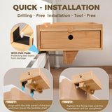 Vekkia Natural Bamboo Bedside Shelf with Drawers - for College Dorm Bunk Beds, Blending Decor and Storage Vekkia