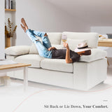 COLAMY Loveseat Couch Sofa,73" Upholstered Living Room Sofa with Pillows Modern Comfy Removable Back Seat Cushions Bedroom Couch, Beige COLAMY