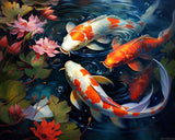 ZUVRDIAI Paint by Number for Adults, Pond Deciduous Koi Fish, DIY Oil Painting Kit on Canvas with Paintbrushes and Acrylic Paint, 40x50cm, Without Frame ZUVRDIAI