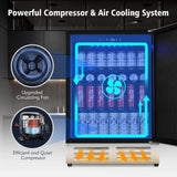 Velivi 24 Inch Beverage Refrigerator Outdoor, Under Counter Beverage Cooler for Patio, Built-in Drink Fridge 210 Cans, with Stainless Steel Door for Soda, Beer, Wine Velivi