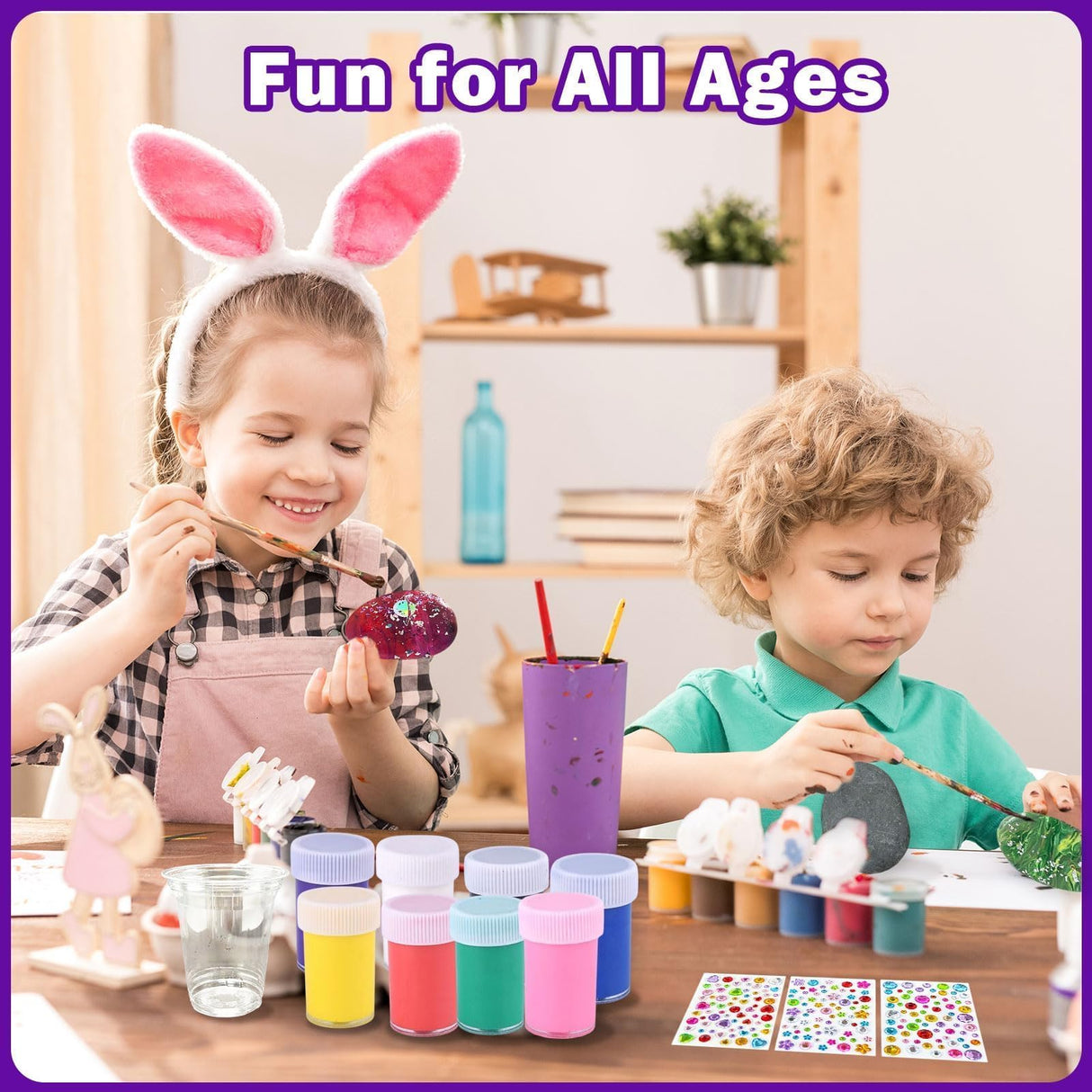 12pcs Glow in Dark Rock Painting Kit for Kids 6-12, Pouring Rocks Painting Arts and Craft Set , Rock Painting Toy, Arts & Crafts Supplies Christmas Birthday Gift for Girls and Boys 6 7 8 9 Year Old EggSun