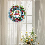 EIBEILI Christmas Wreath Hanging Diamond Art Painting Kits for Adults Beginners, 5D Special Shape Diamond Art Kits Snowman, Crystal Gem Painting Arts and Crafts for Double-Sided EIBEILI