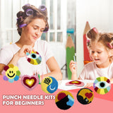 SEREDH Punch Needle Coasters Kit for Beginners Adults Easy Needle Punch Embroidery Kit Set Threader Instruction Fabric Hoop Yarn Tufting Coaster DIY Making,Coaster Holder Coaster Art Craft Supplies SEREDH