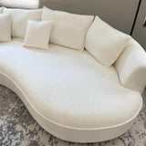 KEVINSPACE 125" Curved Sofa Modern Curved Couch Living Room Modular Sectional Sofa Set 4 Seat Cream Sofa Mid Century Upholstered Couch Boucle Fabric Sofa for Bedroom Apartment Left Hand Facing KEVINSPACE