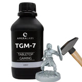 AmeraLabs TGM-7 3D Wargaming Resin for Tabletop Miniatures – Tough, High Resolution, Low Odor, Fast Curing 3D Printing Liquid for 4K/8K/12K LCD/DLP/SLA 3D Printers (Grey, 1kg) AmeraLabs