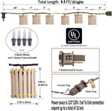 Decorative String Lights, 10 Incandescent Mini Bulbs with Natural Bamboo Woven Lampshade, 8.5Ft Connectable Waterproof Outdoor Lantern String Lights, Perfect for Patio, Garden Balcony, Pergola, Porch AVAMERY