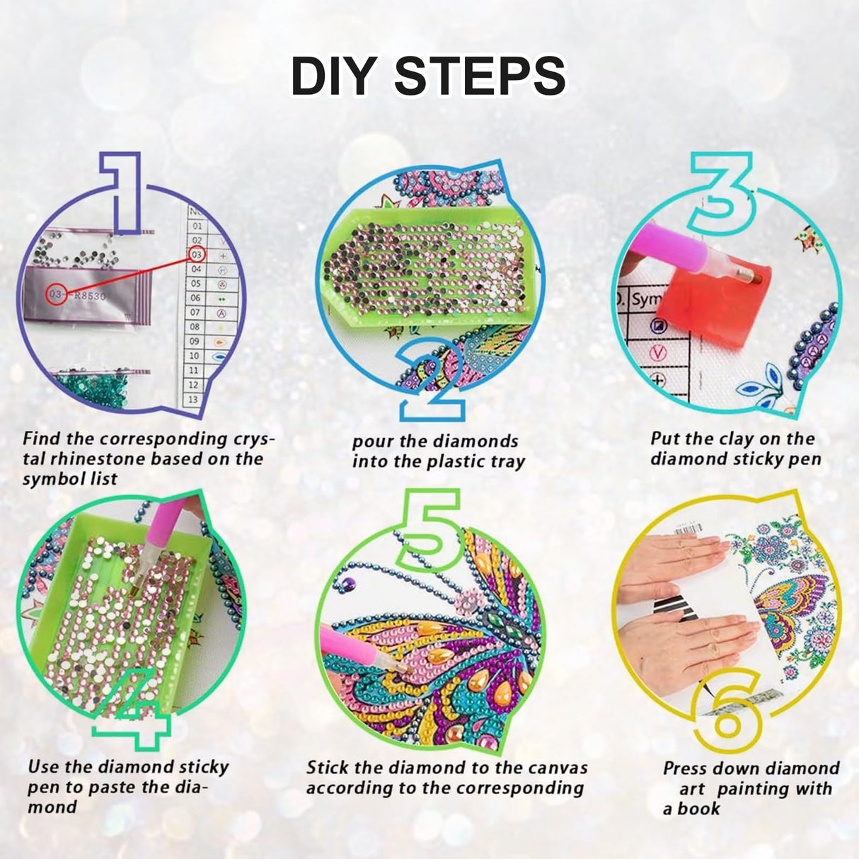 Stalente Diamond Painting Kits for Adults Flower, 5D Special Shape Diamond Art Kits for Beginners, Crystal Rhinestones Diamond Painting for Home Wall Decoration Gift 12×12inch, Butterfly Stalente