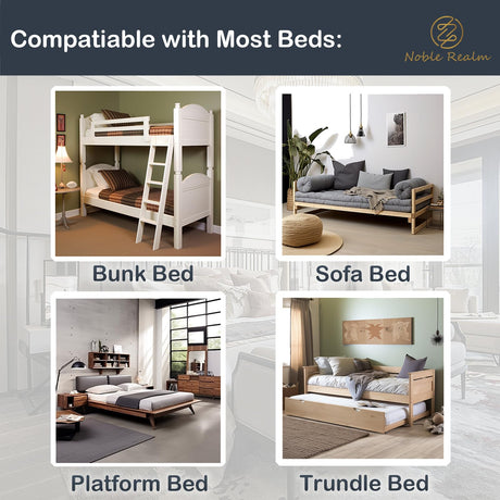 NobleRealm® Foldable Box Spring Queen | Queen Size Bunkie Board & Bed Support Slats | Bed Board for Mattress Support | Easy Setup, Correct Sleeping Posture, Reduce Backache (58.5X 64 Queen Size) Noble Realm