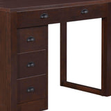 Meco Stakmore Wooden Made Expandable Desk with Ottoman, Dark Espresso Finish, and 3 Functioning Drawers for Home Office Tables, Espresso MECO