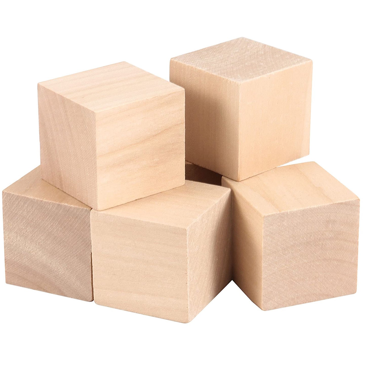 ZOENHOU 24 PCS 2 Inch Wooden Blocks, Solid Premium Natural Hard Wood Cube Unfinished Wooden Block Set for Painting Decorating Crafting DIY Projects - WoodArtSupply