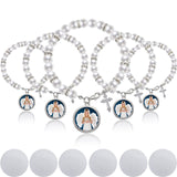 12 Pieces Sublimation Bracelets Catholic Rosary for Women Baptism Rosary Heat Transfer Blank Bracelet Rosary Beads Sublimation Blank Photo Bracelets for DIY Jewelry Making(White) Kigeli