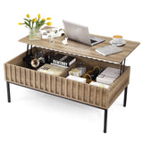MilleLoom Coffee Table, 43" Lift Top Coffee Table with 2 Hidden Storage Compartment, Wooden Center Table with Soft Close Lift Tabletop, Farmhouse Coffee Table for Living Room MilleLoom