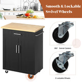 SUNLEI Kitchen Island on Wheels with Storage Cabinet & Drawer, 26" Width Rolling Kitchen Table, Cart Handle for Towel Rack or Free Mobility, Portable Islands for Kitchen, Dining Room(Black) SUNLEI