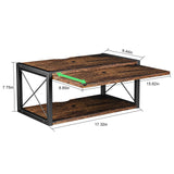 2-Tier Floating Nightstand, Wall Mounted Bedside Table, Wood Bedside Shelf Wall Mounted Nightstand, Floating Bedside Table Wall Shelf for Bedroom, Living Room, Kitchen, Office, Rustic Brown FNBAR