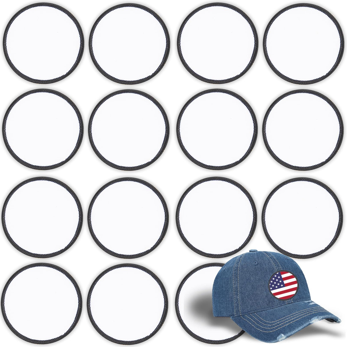 15 PCs Sublimation Patches - Iron On Blank Patches for DIY Crafts Hats Caps Backpack Uniforms (Round / 15PCs) Gadjica