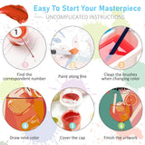 4 Pack Framed Paint by Numbers Kit for Adults with Wooden Easel, Retro Cocktail Easy Paint by Numbers with Frame for Beginners, Adult Paint by Number Kits Framed Canvas for Home Decor Gift 8x12 Inch Offito