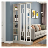 Wall Room Divider with Shelves, Modern Freestanding Wood Room Dividers Bookshelf with Storage Cabinet, Room Divider Bookcase for Home Bedroom Decoration Decorative(Khaki Gray White,80CM/31.5IN) Fakednss