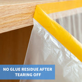 TAPEBEAR Pre-Taped Masking Film, Tape and Drape, Plastic Sheeting Roll, Automotive Painters Masking Tape Film, Plastic Sheeting Cover for Appliance and Furniture, 22inch X 30yard, 3Rolls TAPEBEAR