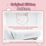 Dowinx Gaming Chair Cute with Cat Ears and Massage Lumbar Support, Ergonomic Computer Chair for Girl with Footrest and Headrest, Comfortable Reclining Game Chair 290lbs for Adult, Teen, White Dowinx