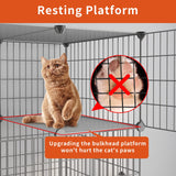 Oneluck Cat Cage with Litter Box,4-Tier DIY Cat Enclosures Large Playpen Detachable Metal Wire Kennel Indoor Crate Large Exercise Place Ideal for 1-2 Cat,41.3" L x 17.8" W x 55.1" H Oneluck