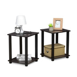 Furinno Simplistic Set of 2 End Table, Dark Walnut Furinno
