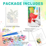 Framed Paint by Numbers Kit for Adults Beginner, Plants Easy Paint by Number Kits on Canvas Framed, Green Plant DIY Acrylic Oil Painting by Numbers with Frame for Gift Home Decor 8 x 12 inch GEEHEIY