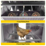 Aivituvin Chicken Coop Upgrade Durable Outdoor Chicken House with Large Wheels, Nesting Box, Leakproof Pull-on Tray and UV-Resistant Roof Panel (Grey) Aivituvin