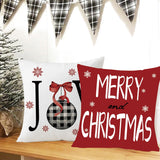 Mimkus Merry Christmas Red Throw Pillow Covers 18 x 18 Inch Set of 4 Christmas Joy Xmas Trees Winter Holiday Cushion Case for Sofa Couch Home Decor Mimkus
