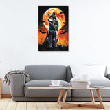 RICUVED Paint by Numbers Kit for Adults Beginner with Wooden Frame, Wolf Easy Acrylic Paint by Number, DIY Moon Oil Painting Kit with Framed Canvas Arts and Crafts for Gift Home Wall Decor 8X12 Inch RICUVED