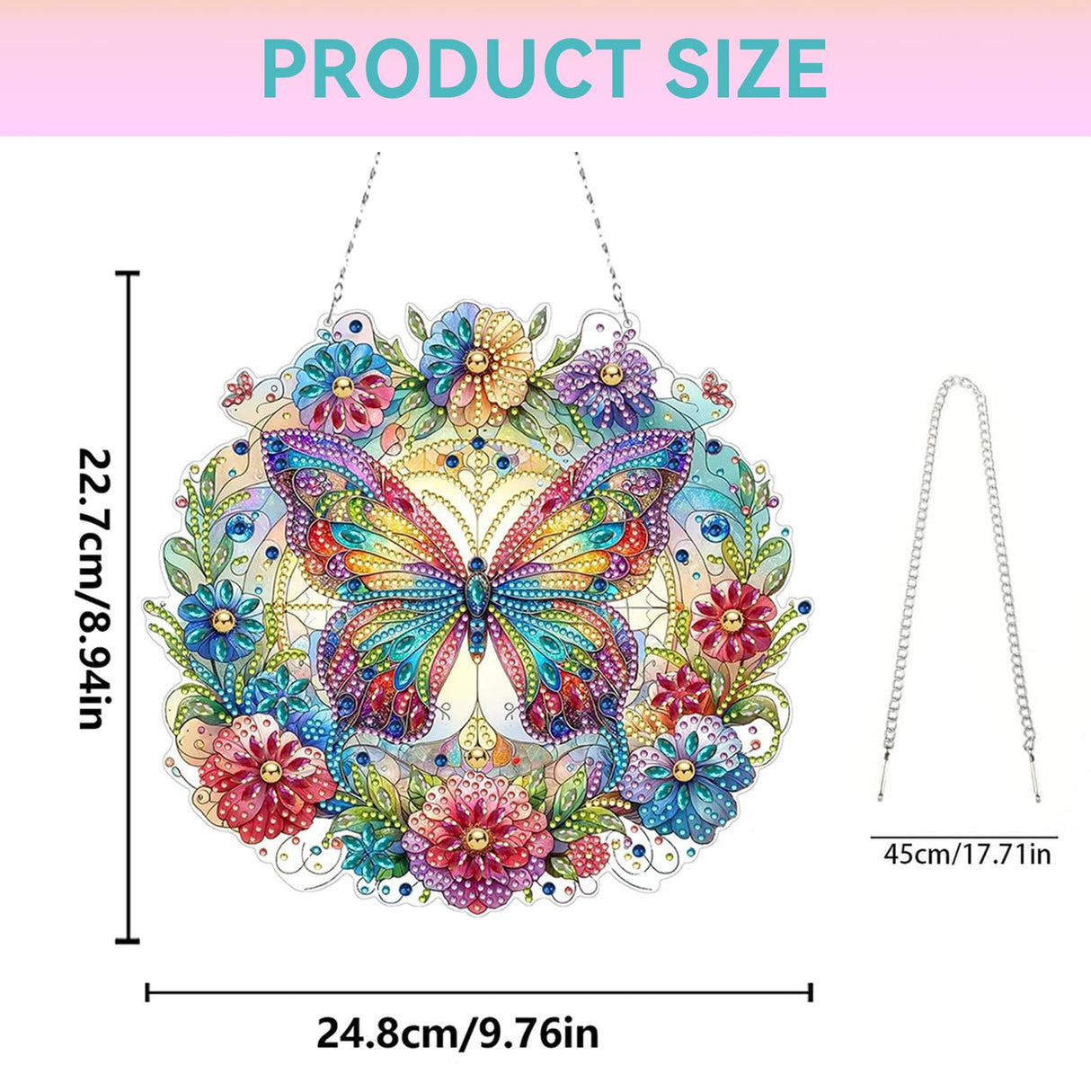 MeetChanning Diamond Art Kits for Adults Butterfly Diamond Painting Art Kit Pendant Acrylic Board Ornament Window Suncatcher MeetChanning
