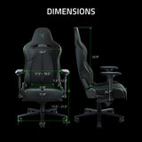 Razer Enki Gaming Chair: All-Day Comfort - Built-in Lumbar Arch - Optimized Cushion Density - Dual-Textured, Eco-Friendly Synthetic Leather - Reactive Seat Tilt & 152-Degree Recline - Black/Green Razer