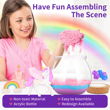 Envyvip Unicorn Gifts for Girls 4-12 Years Old, Unicorn Crafts Kit for Kids, Light Up Decoration with Remote Control - Arts and Crafts for Kids, Birthday Gifts Toys for Girls Age 4 5 6 7 8 9 10 11 12 Envyvip