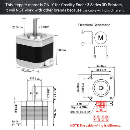 Redrex Dual Gear Ender 3 Extruder with Nema 17 Stepper Motor Upgrade Kit for Ender 3 V2, Ender 3 Pro, Ender 3 Neo Series, Ender 5 Series, CR6 SE, CR10, Voxelab Aquila 3D Printer TPU Supported - WoodArtSupply