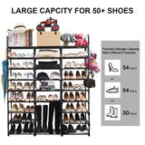 Mavivegue 9-Tier Metal Shoe Rack - Holds 50-55 Pairs, Tall Storage Shelf for Shoes, Boots, Entryway, Closet, Garage Mavivegue