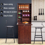 HOMCOM Wall Mounted Desk, Fold Out Convertible Desk, Multi-Function Computer Table Floating Desk with Shelves for Home Office, Mahogany HOMCOM