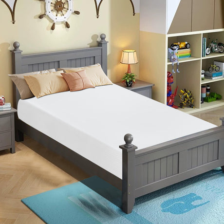 BestMassage 12 Inch Gel Memory Foam Mattress for Cool Sleep & Pressure Relief, Medium Firm Single Twin Mattress for Kids, Bed-in-a-Box, CertiPUR-US Certified,White BestMassage