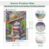 Kulvci Cat Diamond Painting Kits for Adults, Diamond Art Kits for Beginners, 5D DIY Full Drill Gem Craft for Home Decor Gift 12x16inch Kulvci