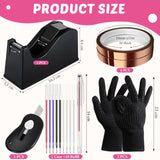 20 Pack Sublimation Heat Tape Dispenser Set Heat Resistant Gloves with Silicone Bumps Heat Tape for Sublimation Mini Cutter Pen Set Weighted Desktop Tape Dispenser Heat Transfer (Black) Sabary