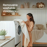 Acanva Modular U-Shaped Sectional Cloud Couch, Free Combination Minimalist Sofa, Convertible to DayBed with Shredded Latex Filled Cushion and Removable Slipcovers for Living Room, 5 Seater + Ottoman Acanva