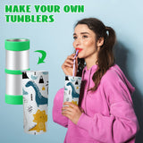 Yoande 24 Pcs Silicone Bands for Sublimation Cups Silicone Bands 2 Size Elastic Heat Resistant Thick Ring Rubber Bands Holder Tumbler Printing Band for Wrapping Cup Prevent Ghosting DIY Craft (Green) Yoande