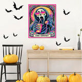 DIYDECORFUN Halloween Ghost Diamond Art Painting Kits for Adults Beginner The Ghost Diamond Art On Canvas,DIY 5D Full Round Drills Skull Painting with Diamonds Gem Art Crafts for Home Decor 12x16 in DIYDECORFUN
