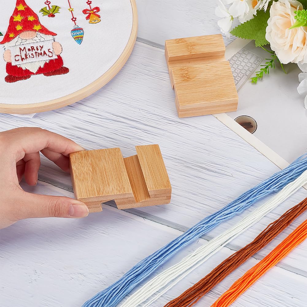 OLYCRAFT 4Pcs Embroidery Hoop Wooden Base Embroider Hoop Base 2.1x3.1 Inch Embroidery Hoop Easels Rectangle Embroidery Display Stand Cross Stitch Hoop Accessories Decor OLYCRAFT