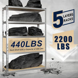 ZEUKMXOO Metal Shelving Racks, 35.4''×15.7''×70.8'' Heavy Duty Shelving Unit, 2200 LBS Garage Shelves and Storage, Industrial Shelf Free Standing, Organizer Shelf ZEUKMXOO