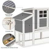 AECOJOY 98'' Extra Large Chicken Coop with Run, Wood Chicken House for 6-8 Chickens with 4 Nesting Boxes & Pull-Out Tray, Outdoor Hen Fence Poultry Pet Cage for Backyard AECOJOY