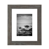DUCIHBA 8 x 10 inch Rurstic Farmhouse Picture Frames, Tabletop Display or Wall Mount Vertically or Horizontally, Distressed Barn Wood, Real Glass Photo Frame with Mat 5 x 7 inch, Grey DUCIHBA