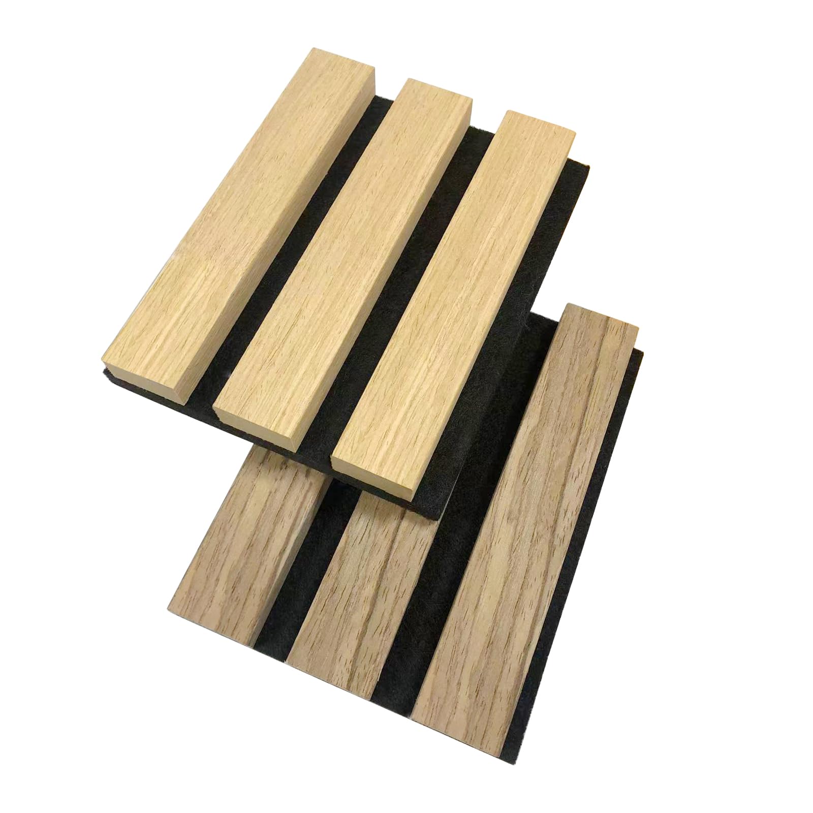 【Sample】Marisflo Acoustic Wood Wall Panels with 3-Sided Edging Wood Veneer Sound Dampening Panels 15 * 12cm Natural Oak and Walnut Two Colors/Pack… - WoodArtSupply